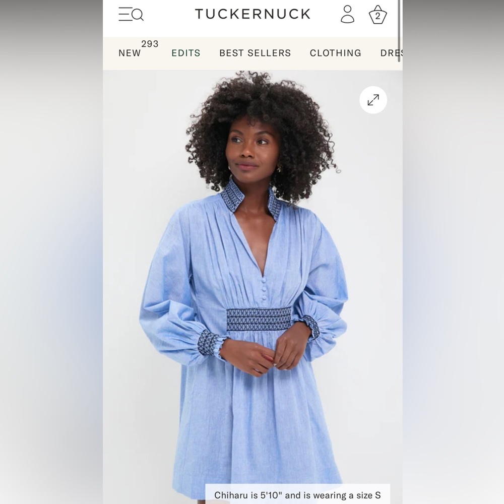 Tuckernuck Chambray Embroidered Aubury Dress NWT